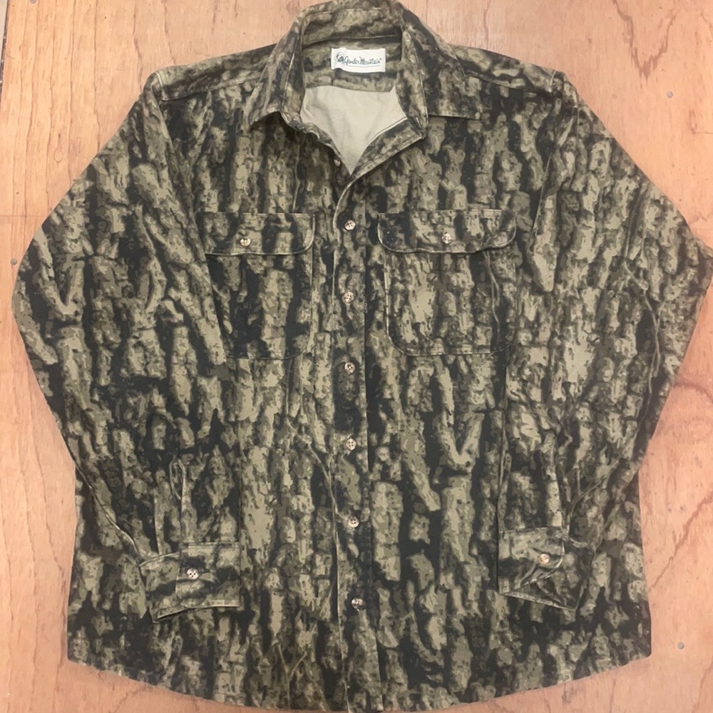 2XL 100% COTTON Vintage Gander Mountain Camouflage Hunting Flannel long sleeve